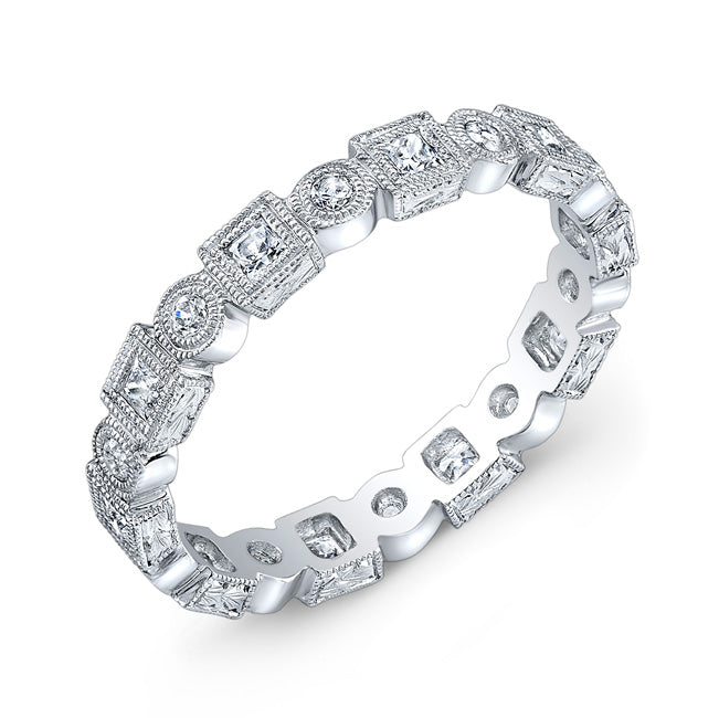 Engraved Bezel Set Diamond Ring by Jolie Designs