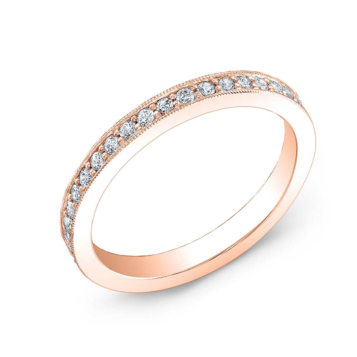 High Polished Pave Set Diamond Ring by Jolie Designs