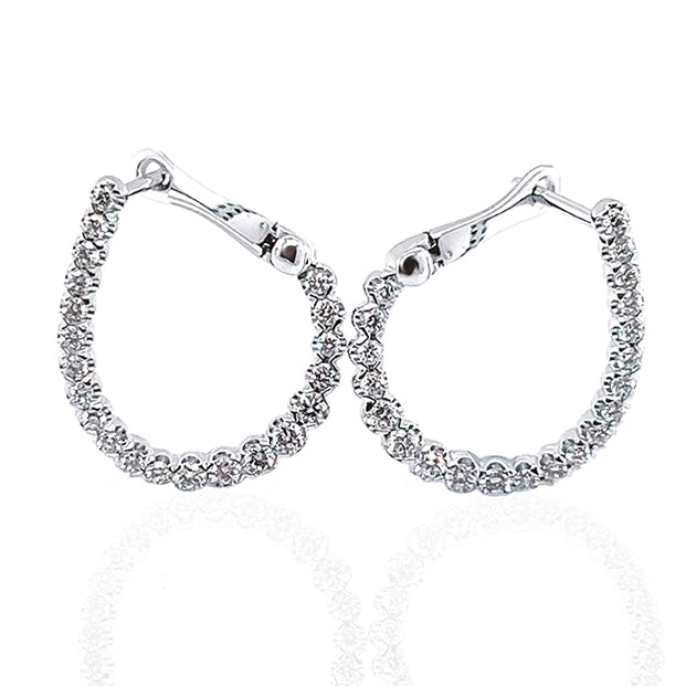 Spiral Pattern Diamond Post Earrings in High Polish by Jolie Designs