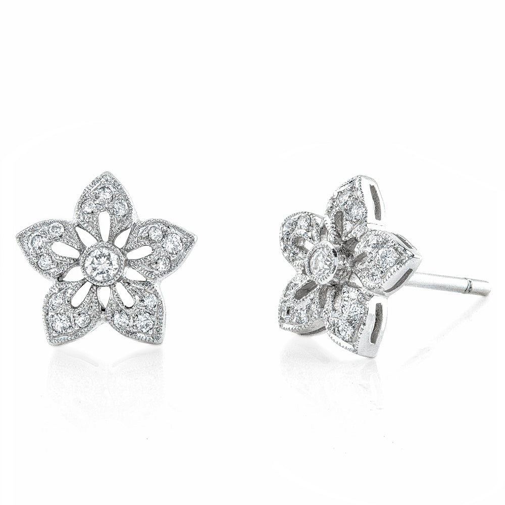 Star Flower Diamond Earrings for Women - Jolie Designs