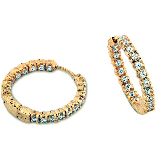 Inside Out Prong Set Diamond Earrings