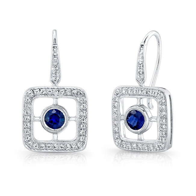Jolie Designs Mill Grained Diamond Fish Tail Earrings - EF703DS