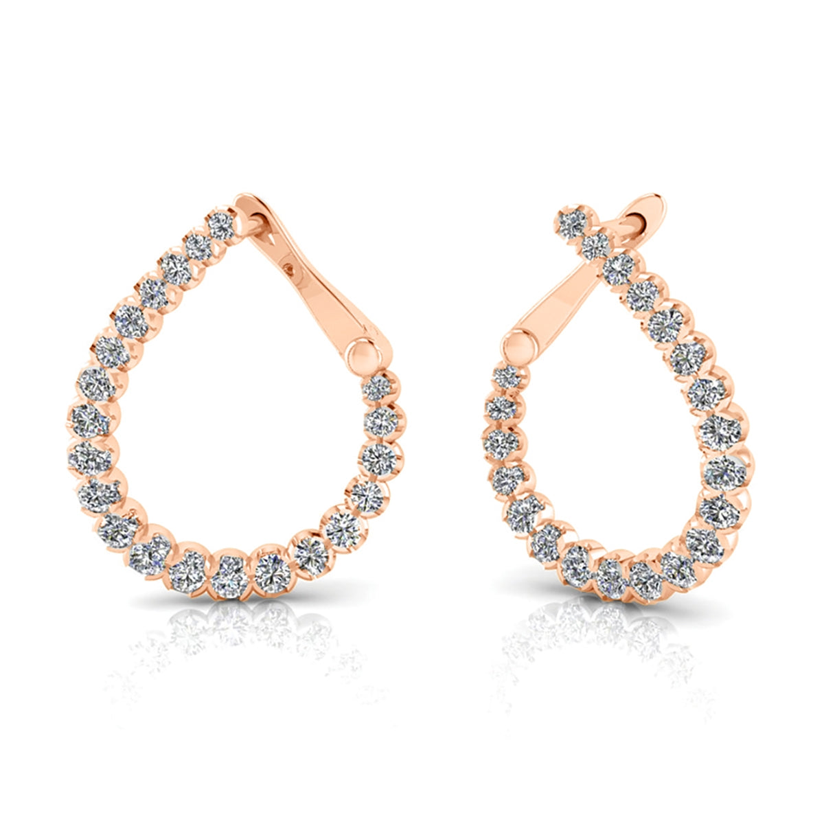 Spiral Pattern Diamond Post Earrings in High Polish by Jolie Designs