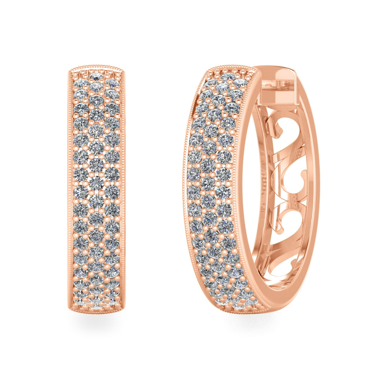 Inside Out Diamond Hoop Earrings by Jolie Designs