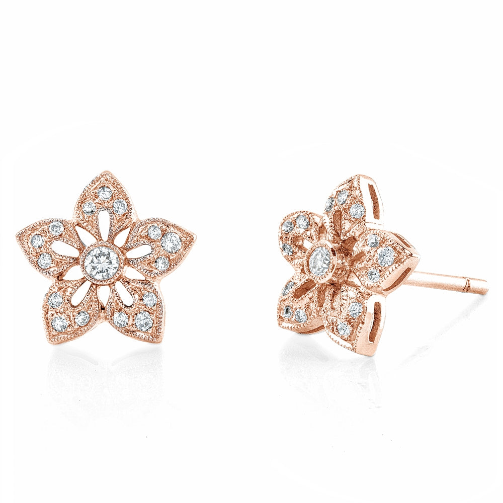 Star Flower Diamond Earrings for Women - Jolie Designs