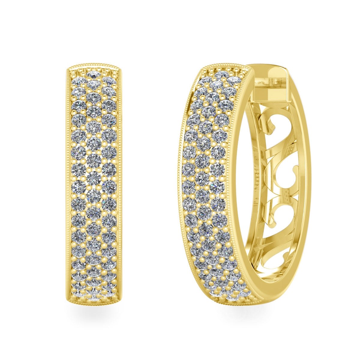 Inside Out Diamond Hoop Earrings by Jolie Designs