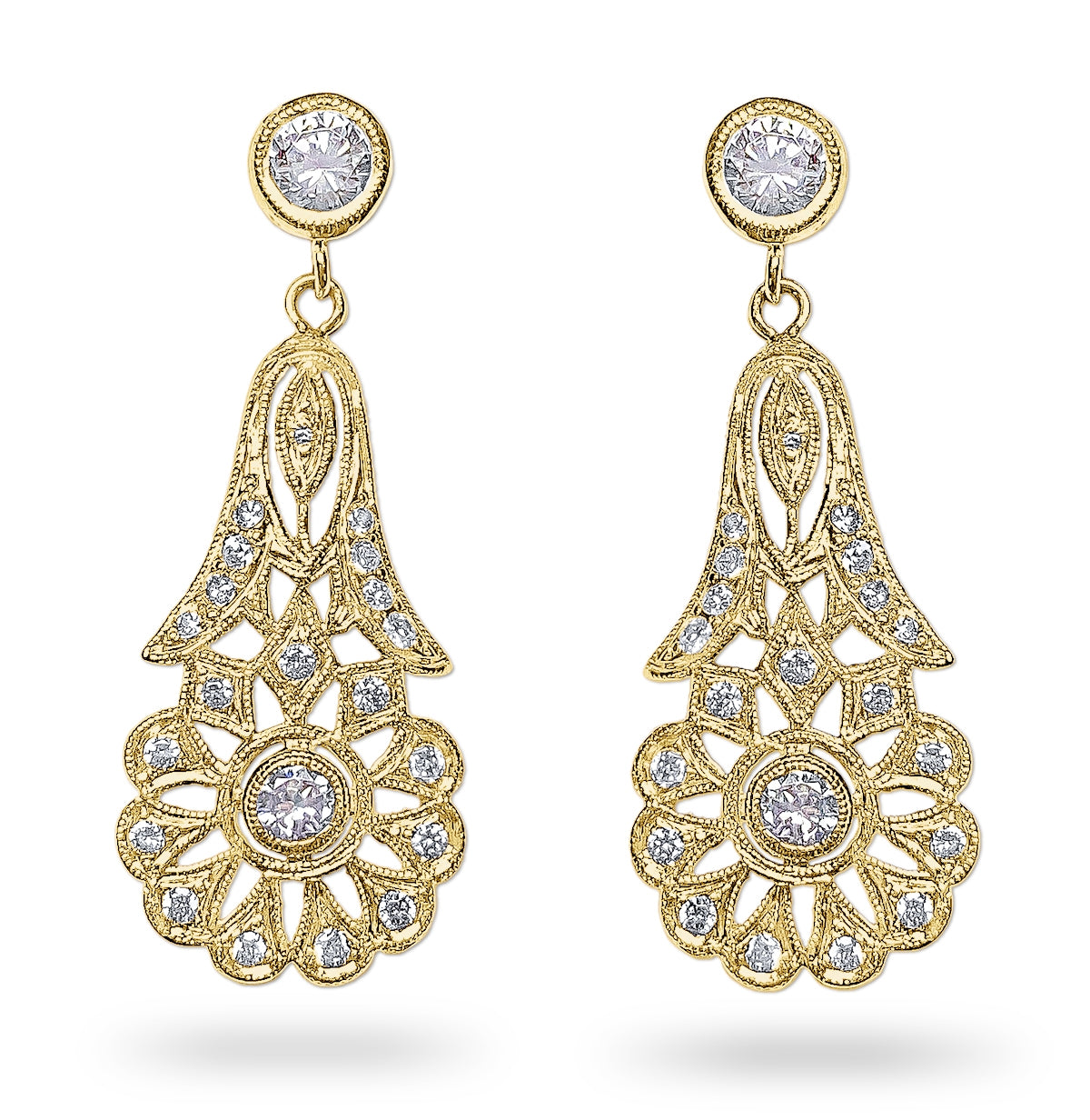 Vintage Daisy Drop Dangle Earrings by Jolie Designs