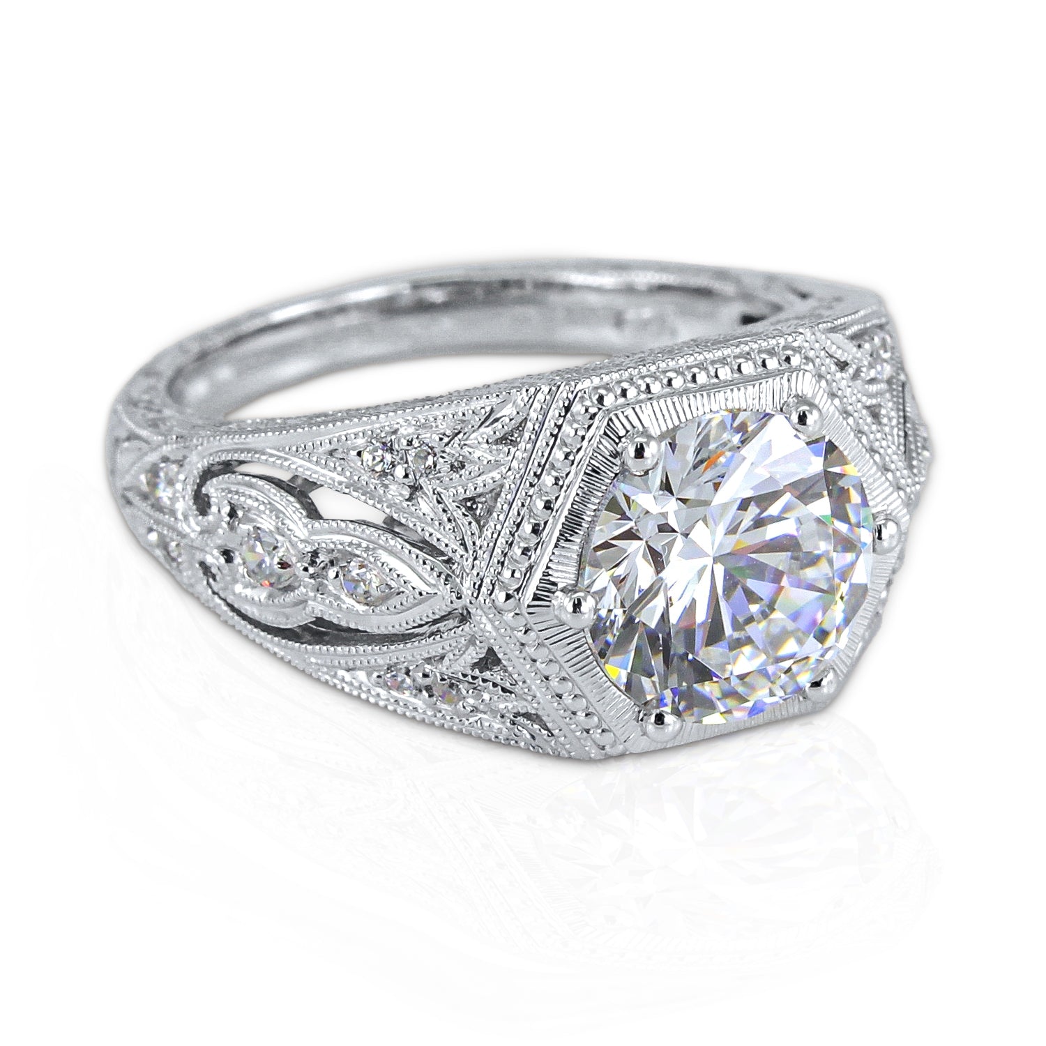 Vintage Inspired Diamond Engagement Ring by Jolie Designs
