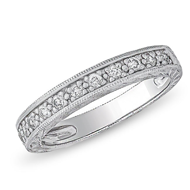 Gordon Clark Engraved Pave Set Diamond Band by Jolie Designs