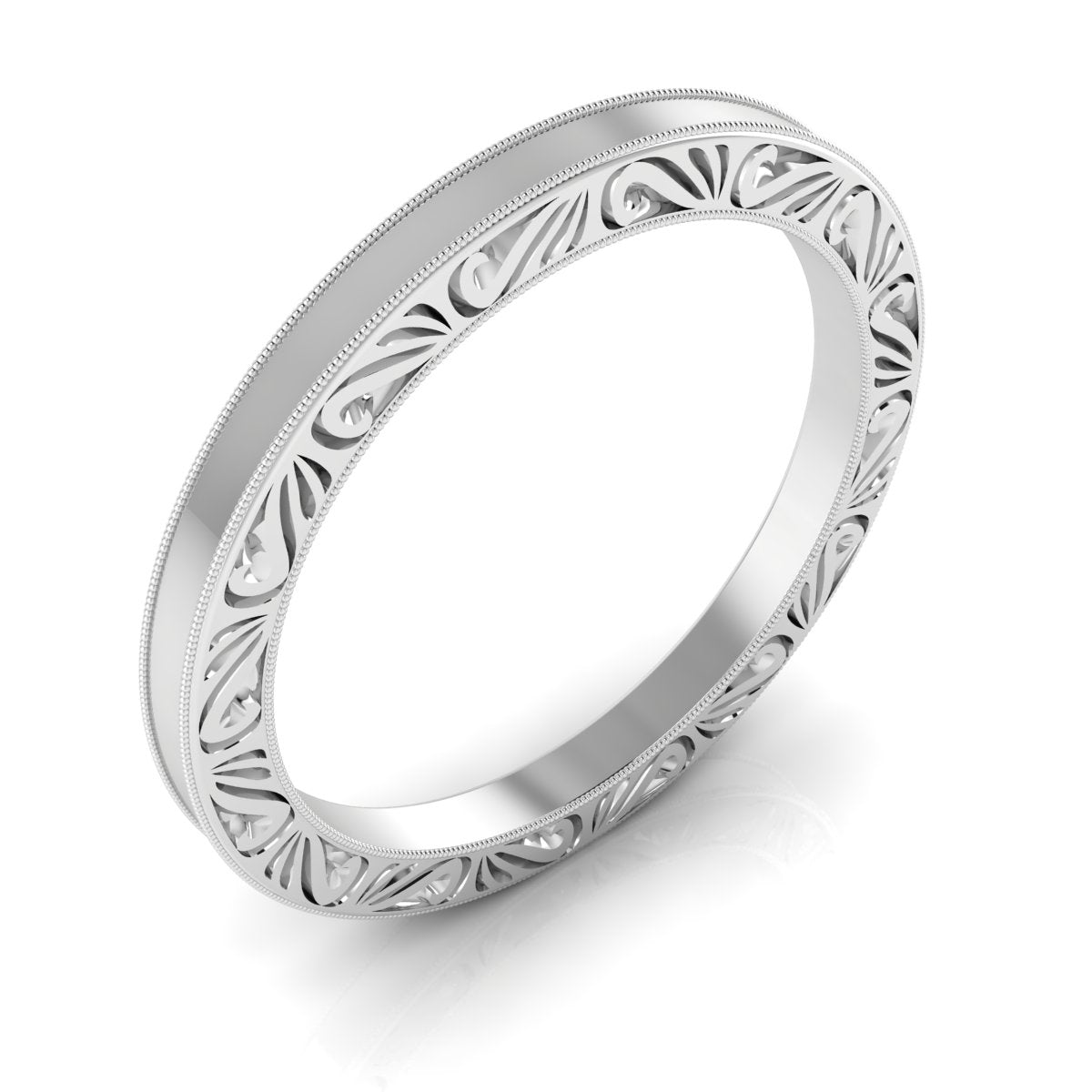1.8mm Hand Engraved Swirl Pattern Eternity Band by Jolie Designs