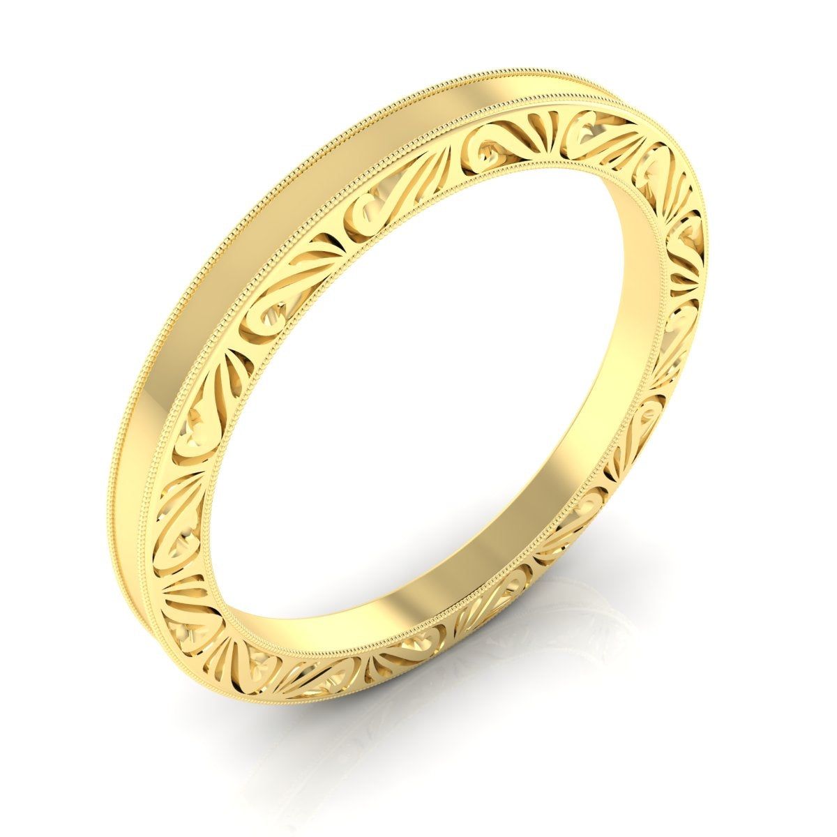 1.8mm Hand Engraved Swirl Pattern Eternity Band by Jolie Designs