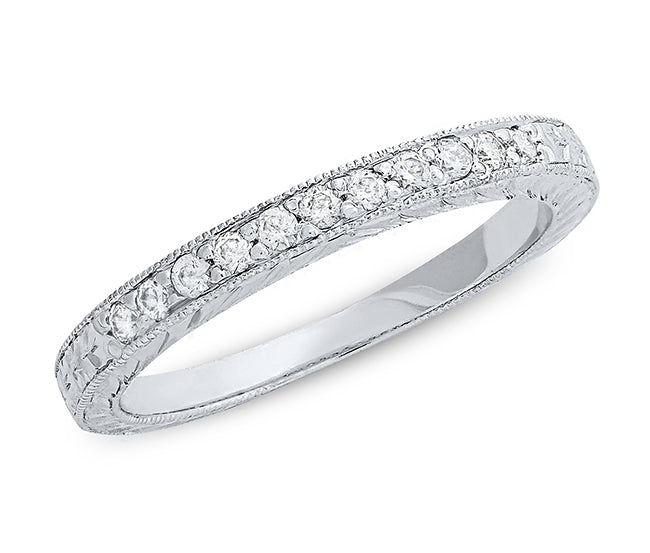 Antique Inspired Diamond Band with Mill Graining by Gordon Clark