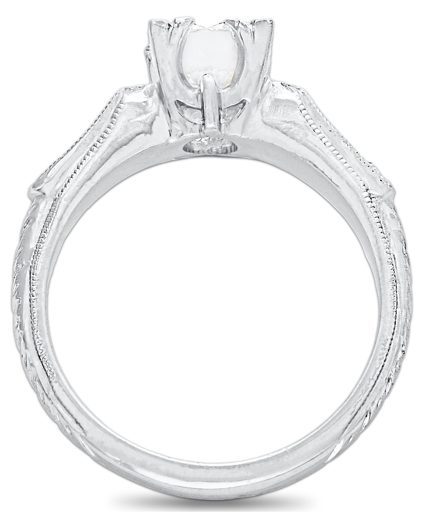 Gordon Clark Antique Inspired Petite Square Flat Top Diamond Engagement Ring by Jolie Designs