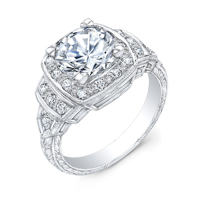 Antique Inspired Tiered Diamond Engagement Ring by Jolie Designs