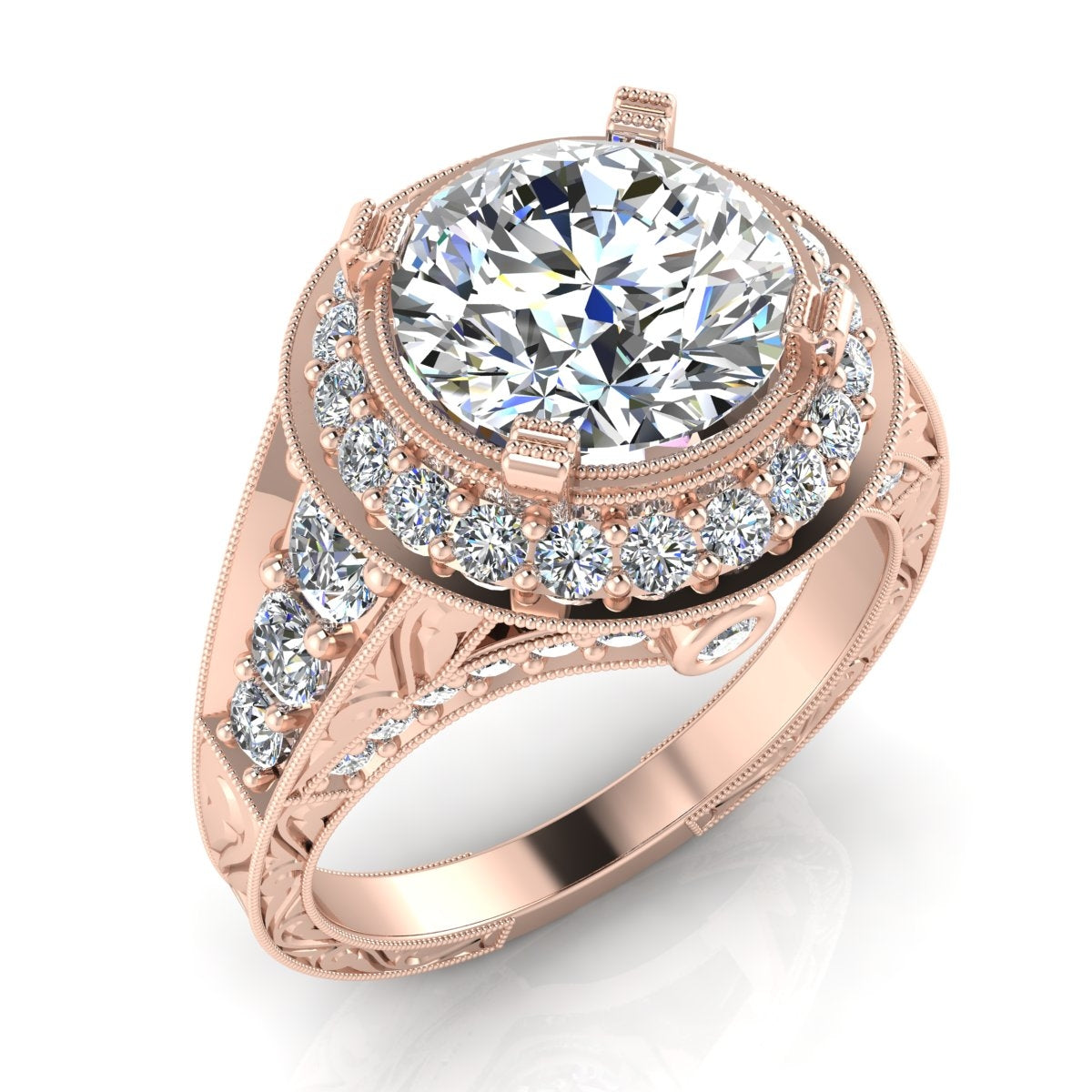 Antique Classic RD and OV Diamond Engagement Ring | Gordon Clark