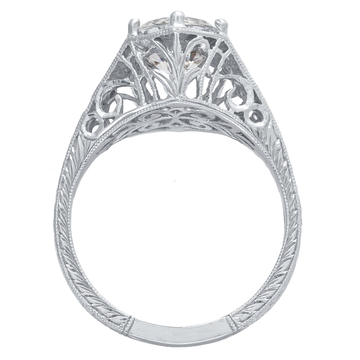 Gordon Clark 8mm Vintage Inspired Diamond Engagement Ring by Jolie Designs