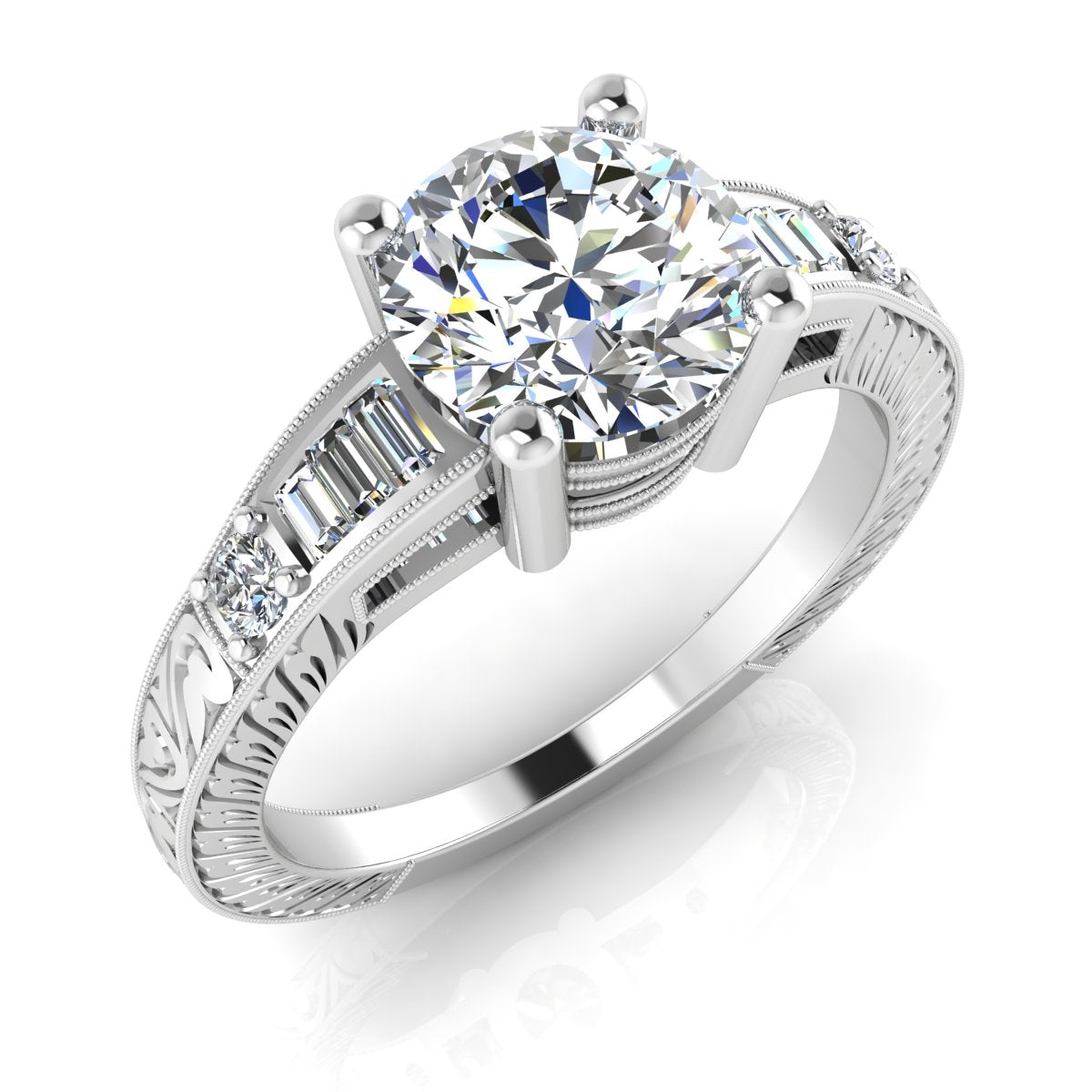 Gordon Clark Vintage Inspired Petite Diamond Engagement Ring GC7441D