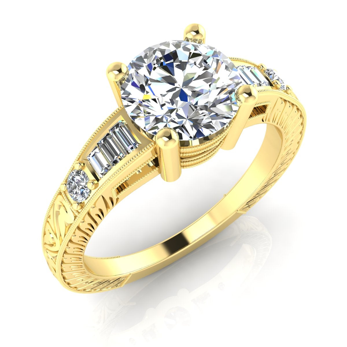 Gordon Clark Vintage Inspired Petite Diamond Engagement Ring GC7441D