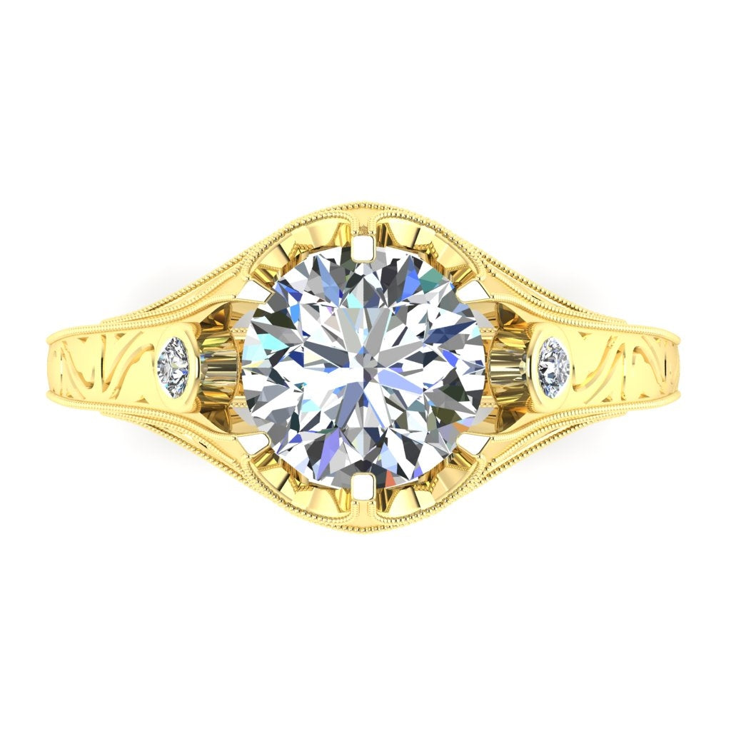 Gordon Clark Classic Filagree Diamond Engagement Ring by Jolie Designs