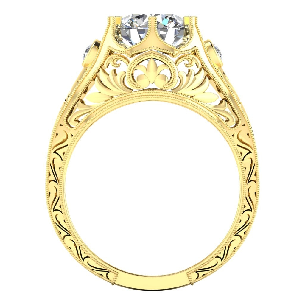 Gordon Clark Classic Filagree Diamond Engagement Ring by Jolie Designs