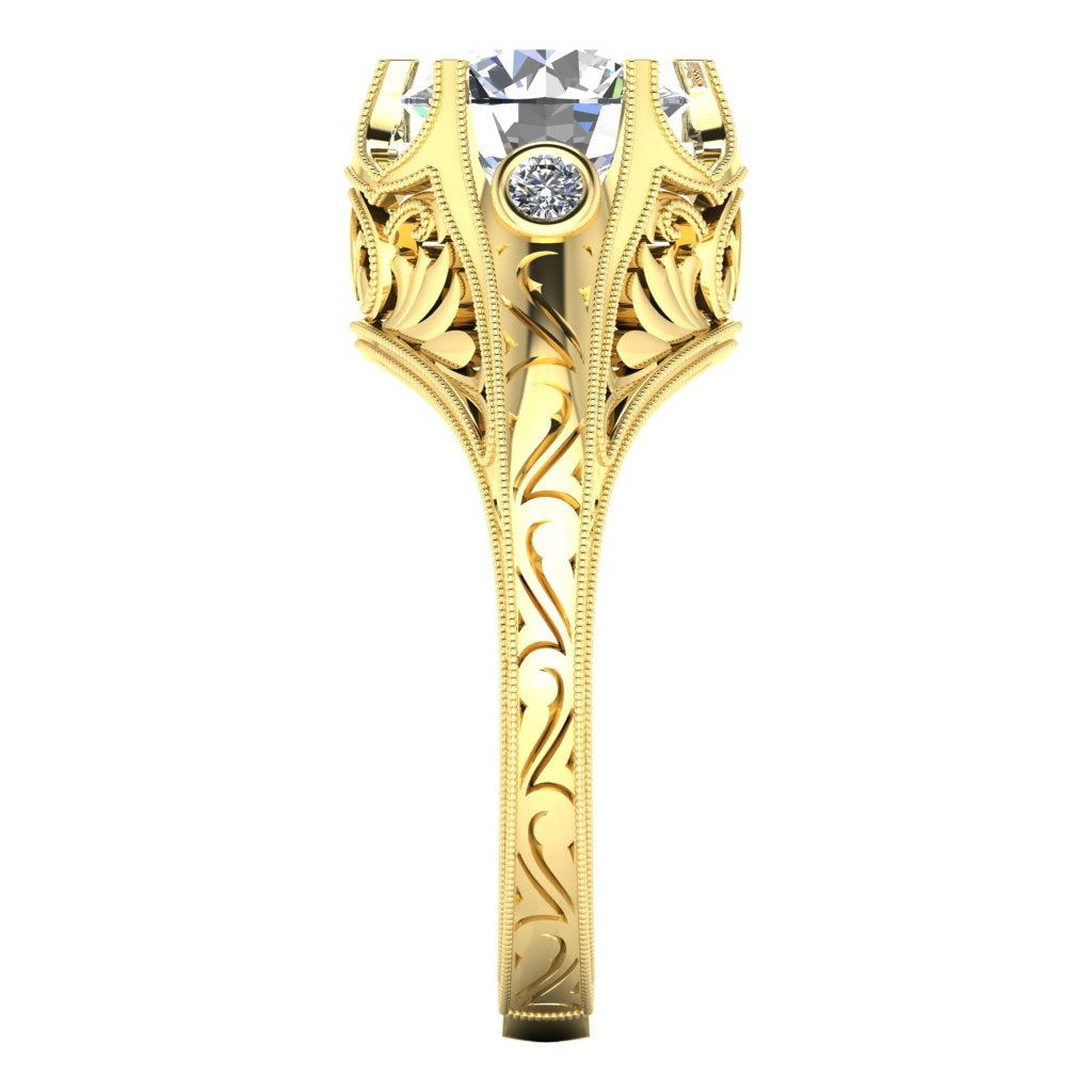Gordon Clark Classic Filagree Diamond Engagement Ring by Jolie Designs