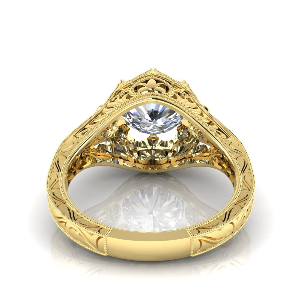 Gordon Clark Classic Filagree Diamond Engagement Ring by Jolie Designs