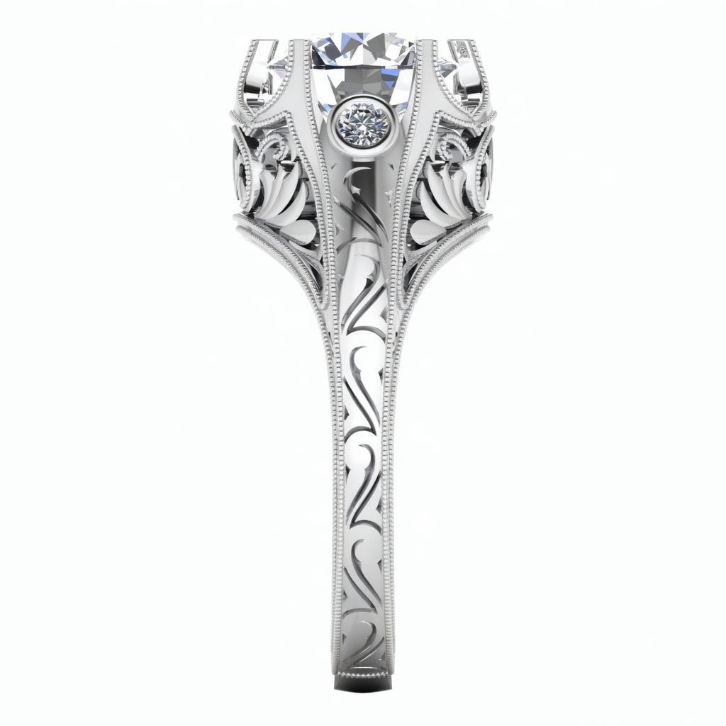 Gordon Clark Classic Filagree Diamond Engagement Ring by Jolie Designs