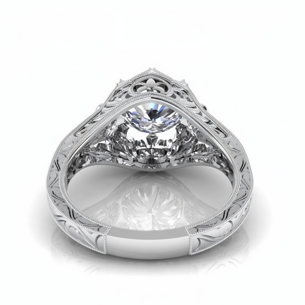 Gordon Clark Classic Filagree Diamond Engagement Ring by Jolie Designs