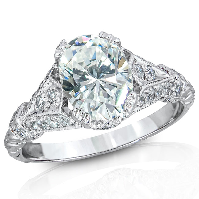 Gordon Clark Antique Inspired Engraved Diamond Engagement Ring by Jolie Designs