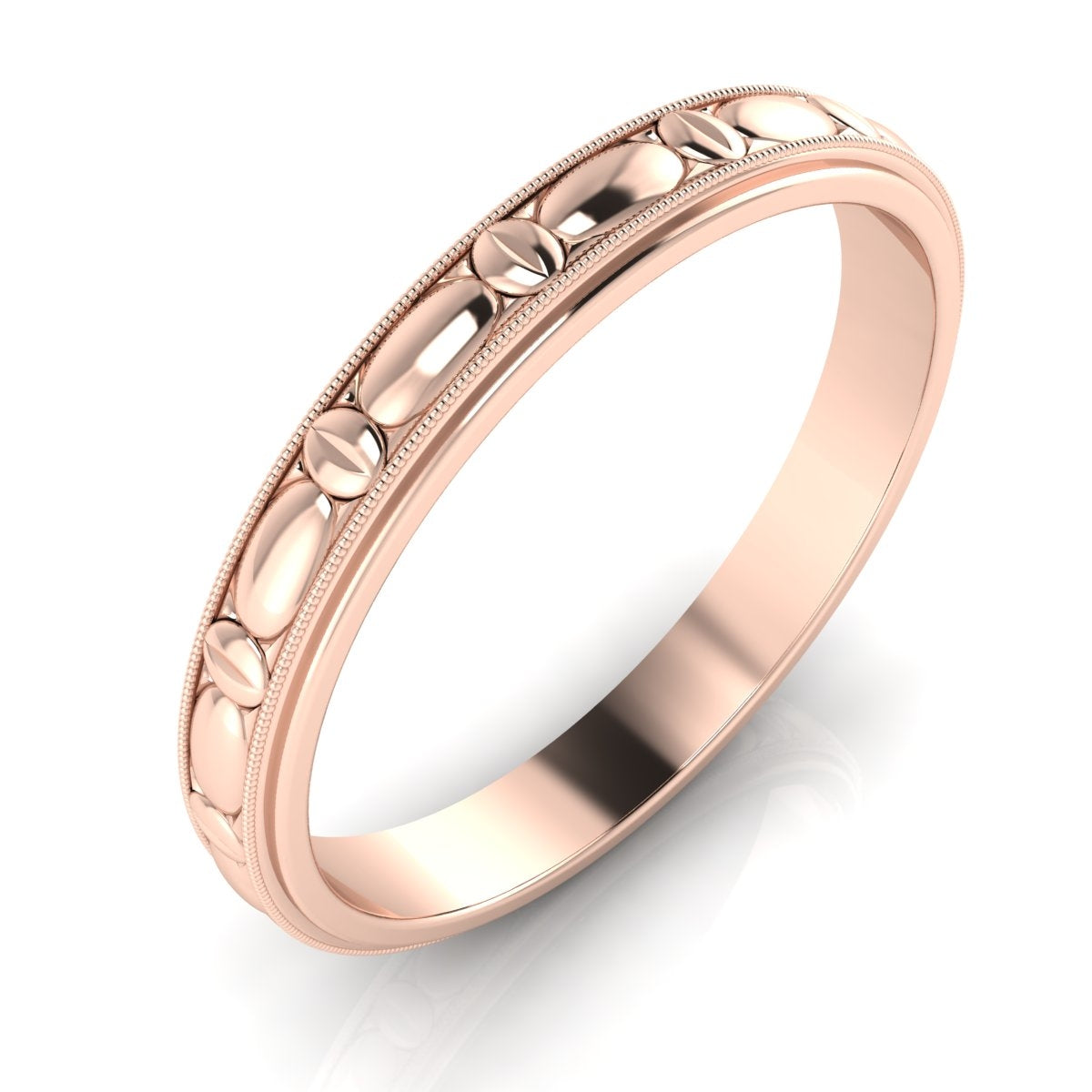 2.8mm Gordon Clark Oval Pattern Milgrain Metal Band by Jolie Designs