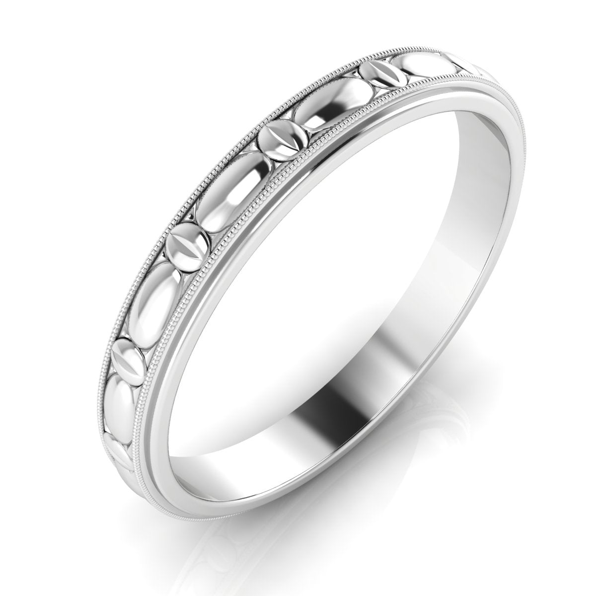 2.8mm Gordon Clark Oval Pattern Milgrain Metal Band by Jolie Designs