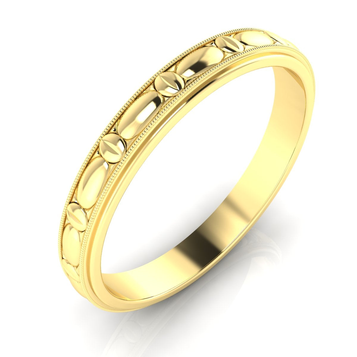 2.8mm Gordon Clark Oval Pattern Milgrain Metal Band by Jolie Designs
