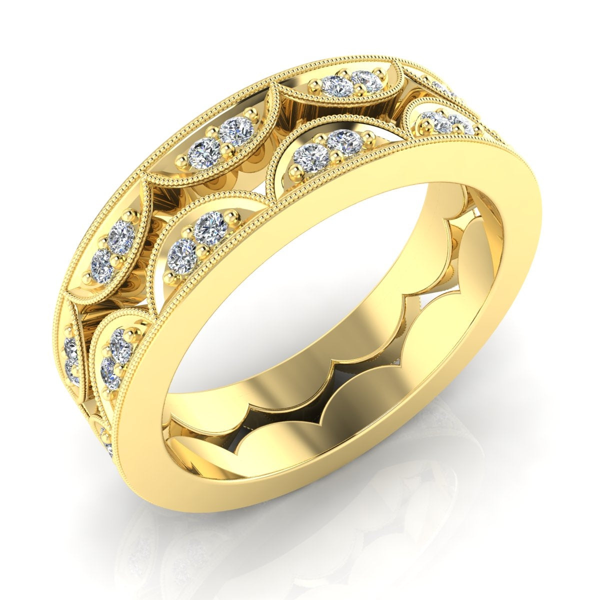 Gordon Clark Scalloped Edge Eternity Diamond Band by Jolie Designs