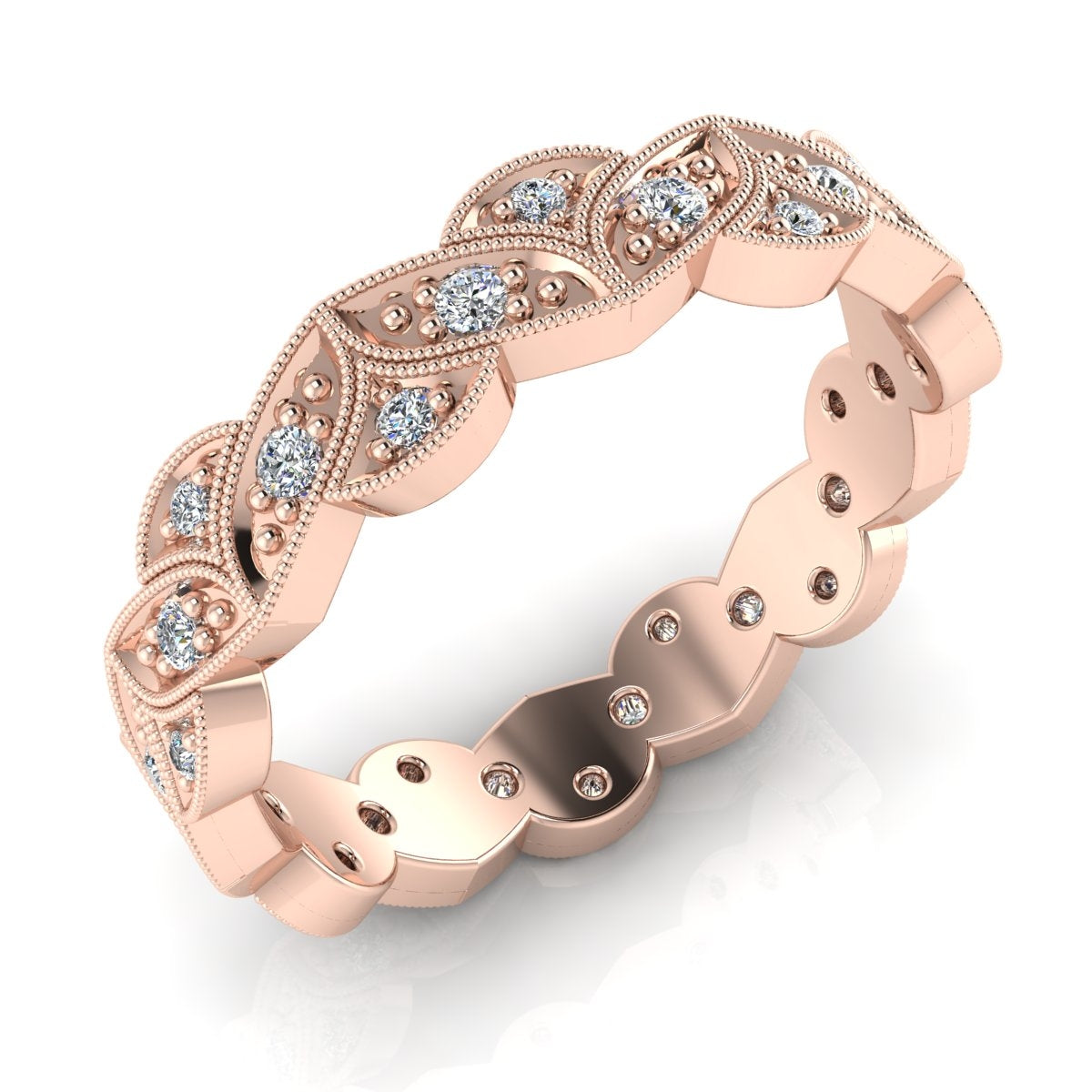 Gordon Clark Floral Lite Eternity Diamond Band with Melee Diamonds by Jolie Designs