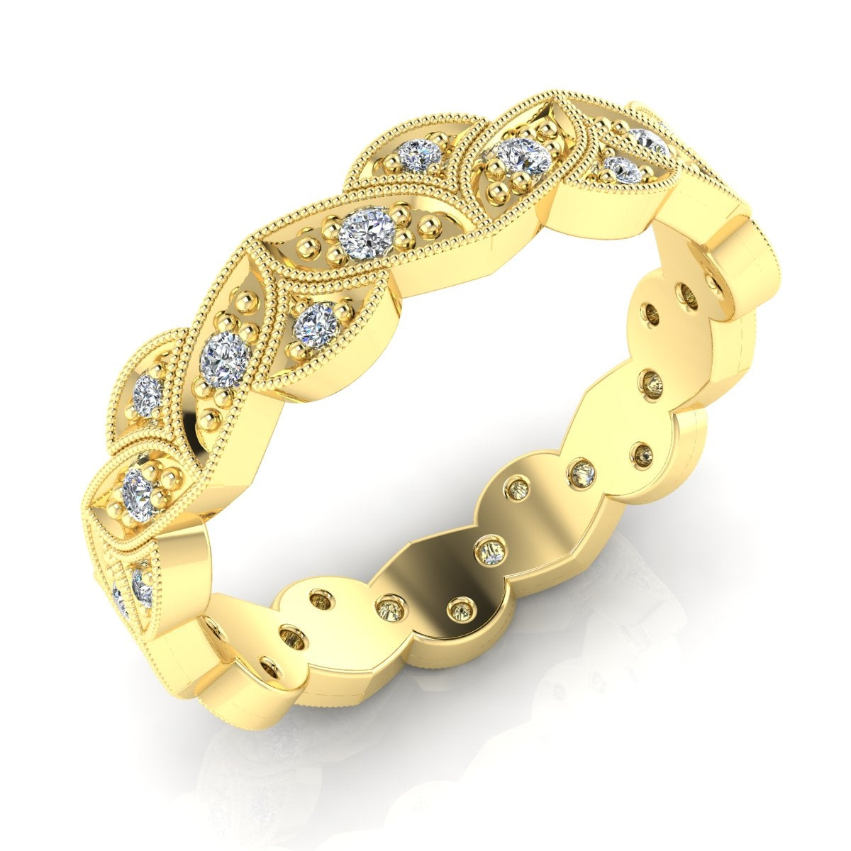 Gordon Clark Floral Lite Eternity Diamond Band with Melee Diamonds by Jolie Designs