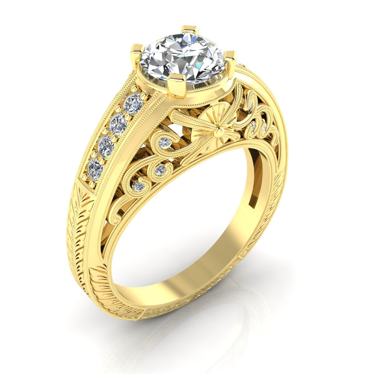 Gordon Clark Petite Vintage Diamond Engagement Ring by Jolie Designs