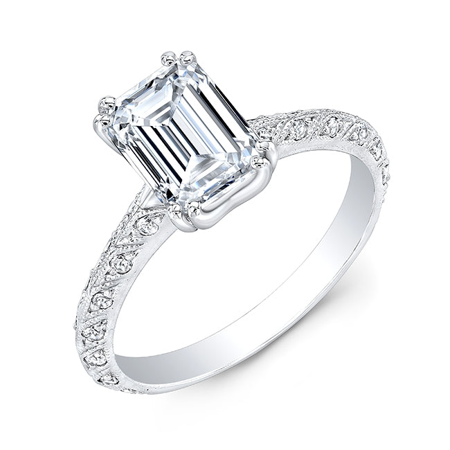 Antique Inspired Emerald Cut Diamond Engagement Ring by Gordon Clark
