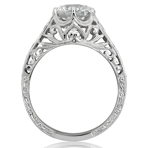 Antique Inspired Milgrain Diamond Engagement Ring by Gordon Clark