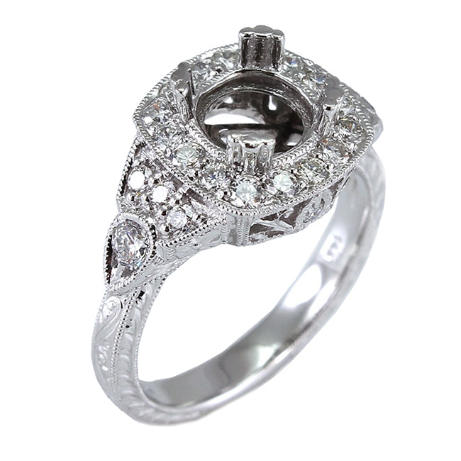 Antique Inspired Milgrain Diamond Engagement Ring by Gordon Clark for Jolie Designs