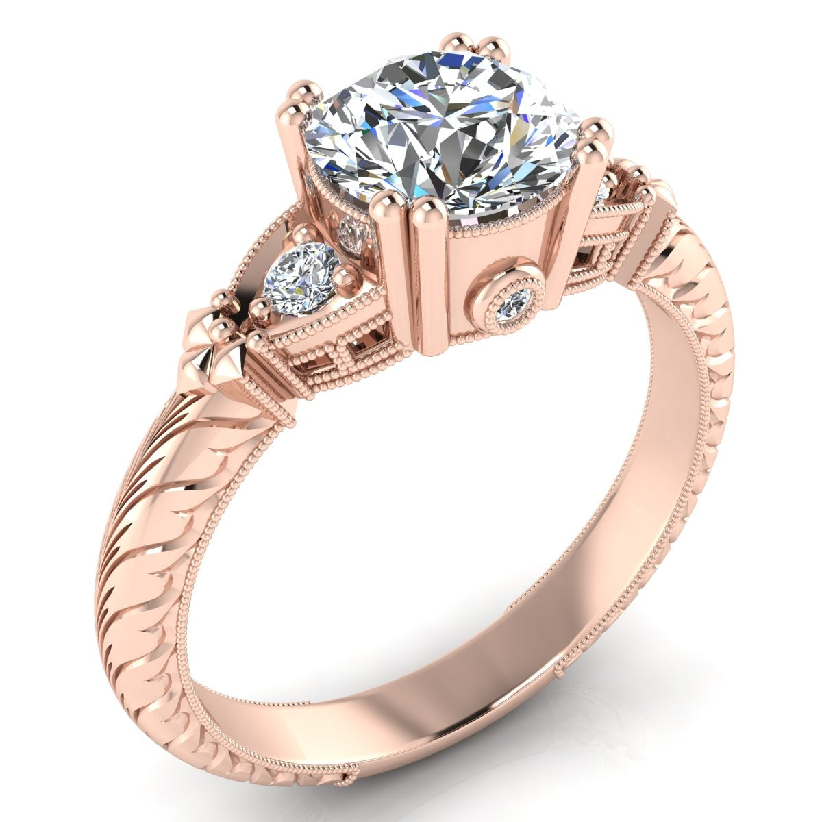 Classic Vintage Petite Bezel Set Diamond Engagement Ring by Gordon Clark