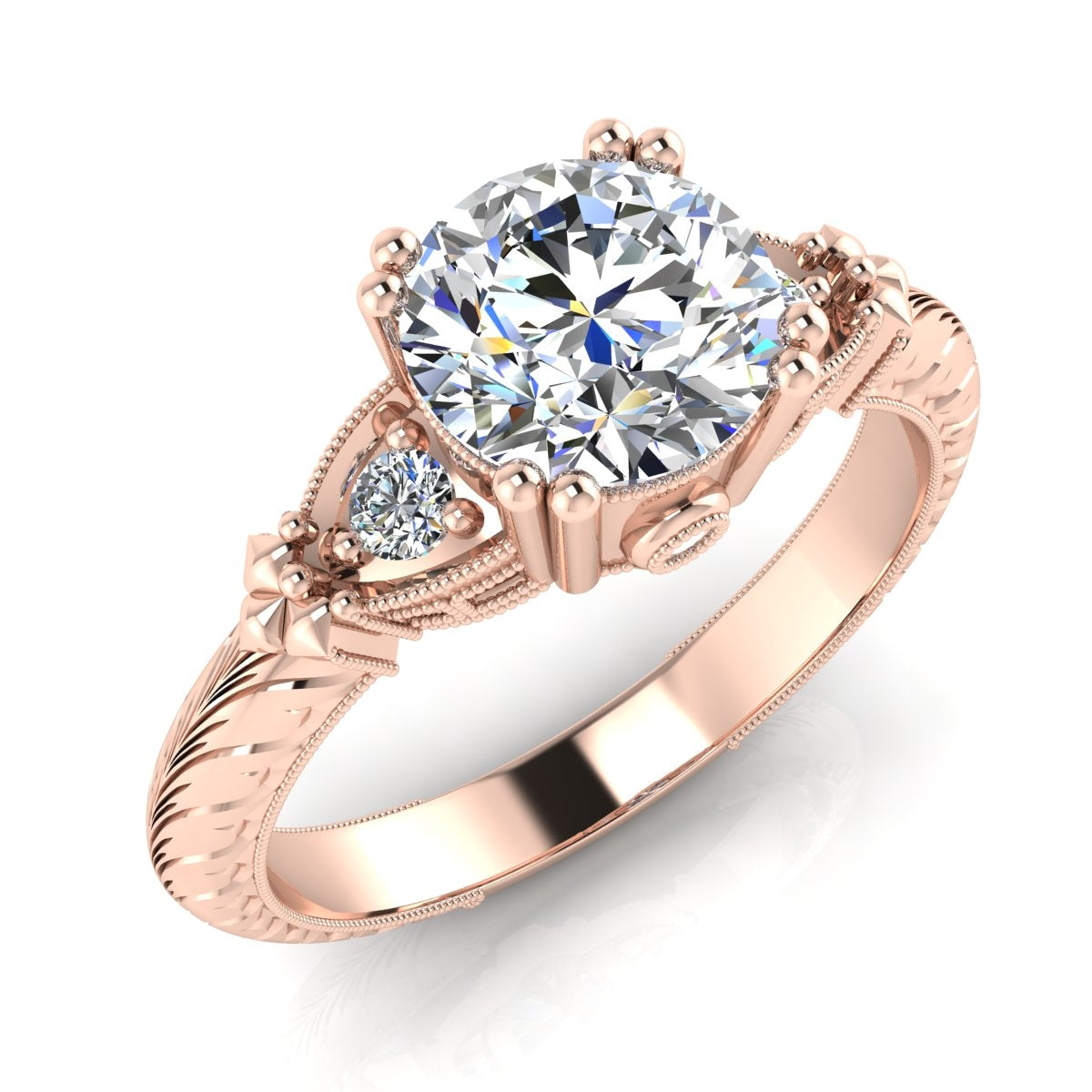 Classic Vintage Petite Bezel Set Diamond Engagement Ring by Gordon Clark