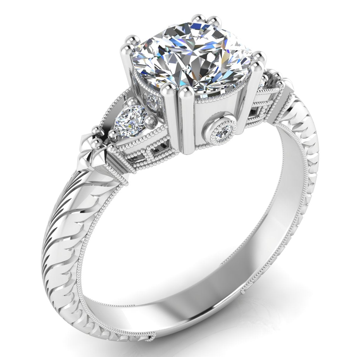 Classic Vintage Petite Bezel Set Diamond Engagement Ring by Gordon Clark