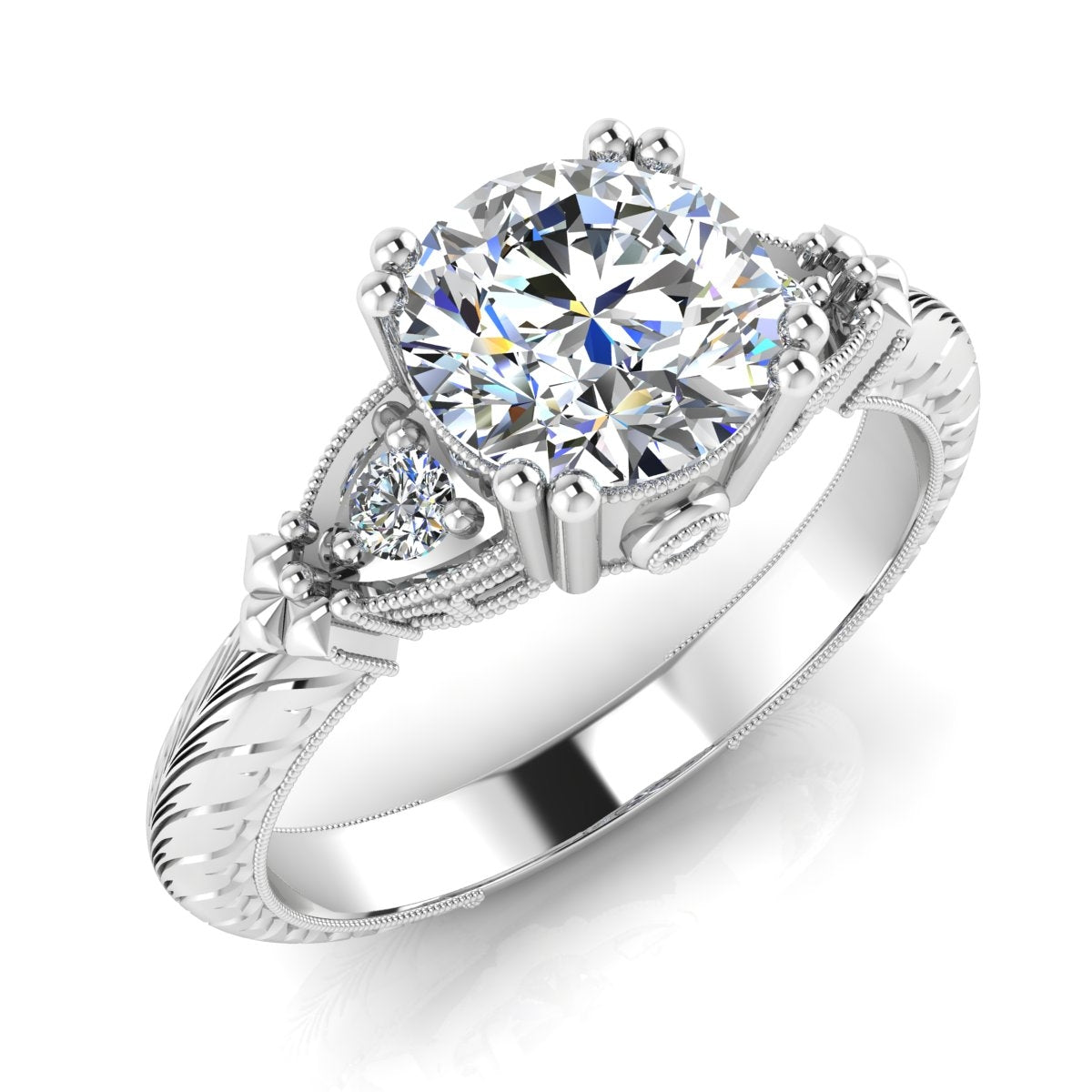 Classic Vintage Petite Bezel Set Diamond Engagement Ring by Gordon Clark