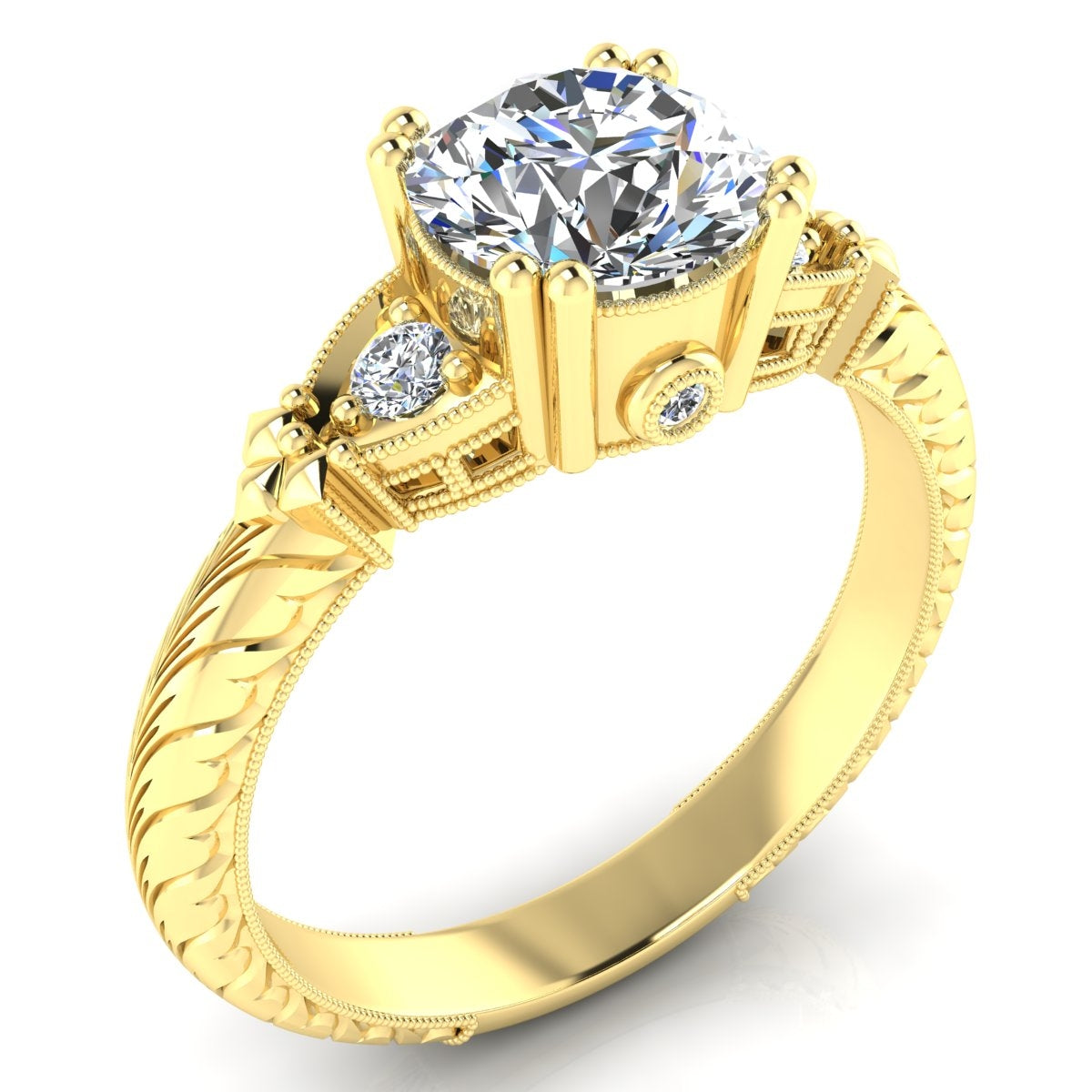 Classic Vintage Petite Bezel Set Diamond Engagement Ring by Gordon Clark