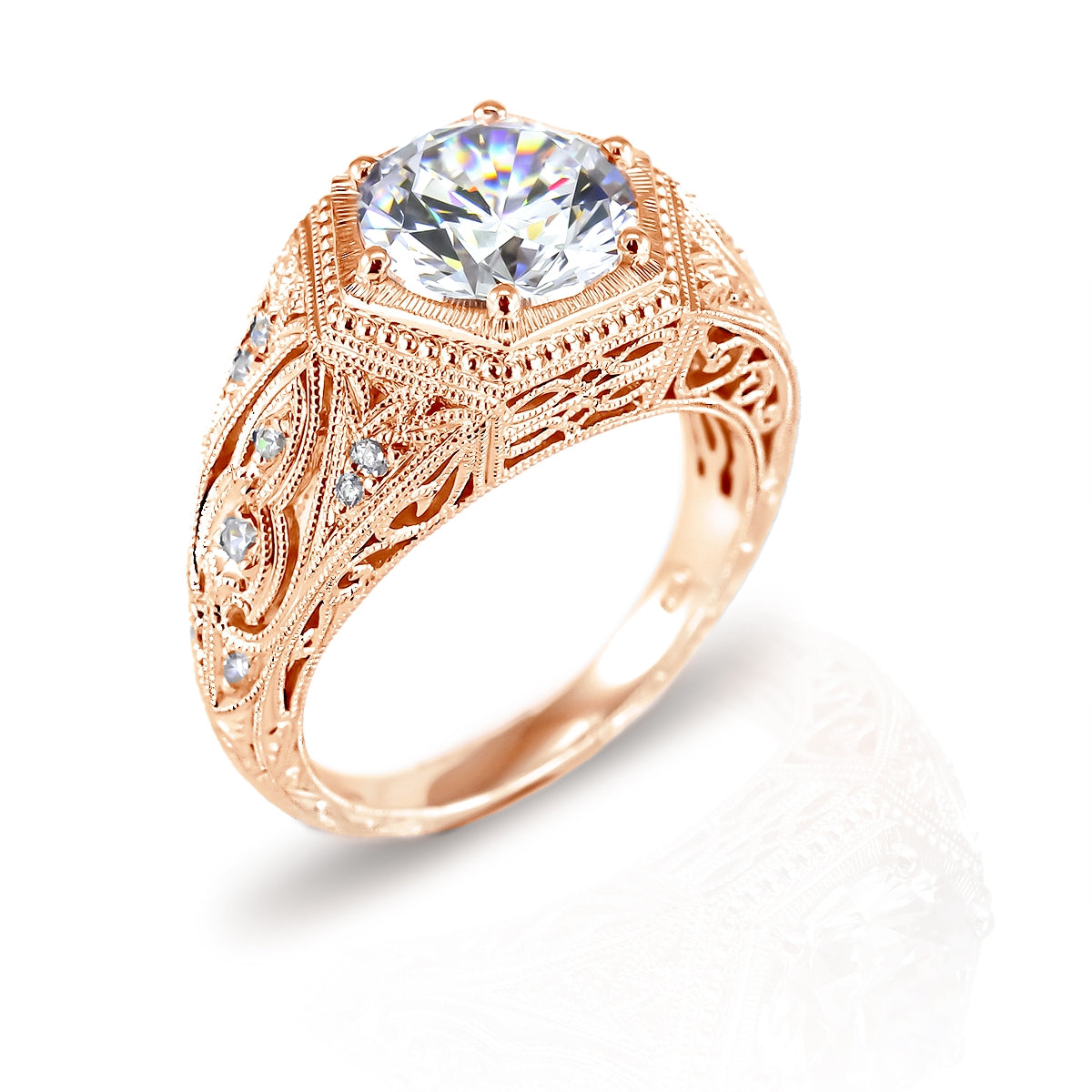 Vintage Inspired Diamond Engagement Ring by Jolie Designs