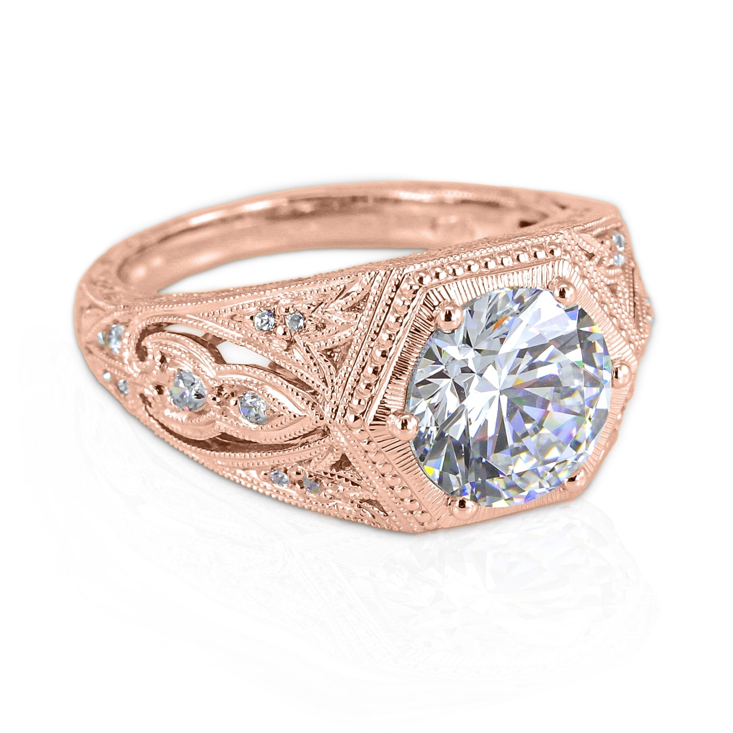 Vintage Inspired Diamond Engagement Ring by Jolie Designs