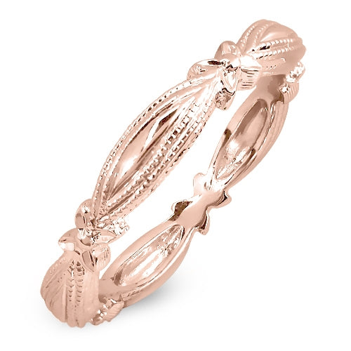 Gordon Clark White Gold Ribbon Pattern Wedding Band by Jolie Designs