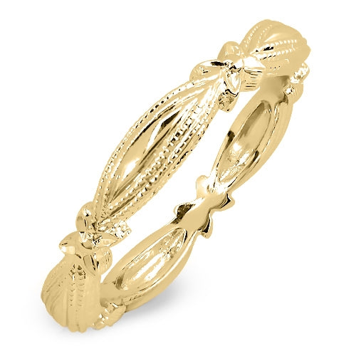 Gordon Clark White Gold Ribbon Pattern Wedding Band by Jolie Designs