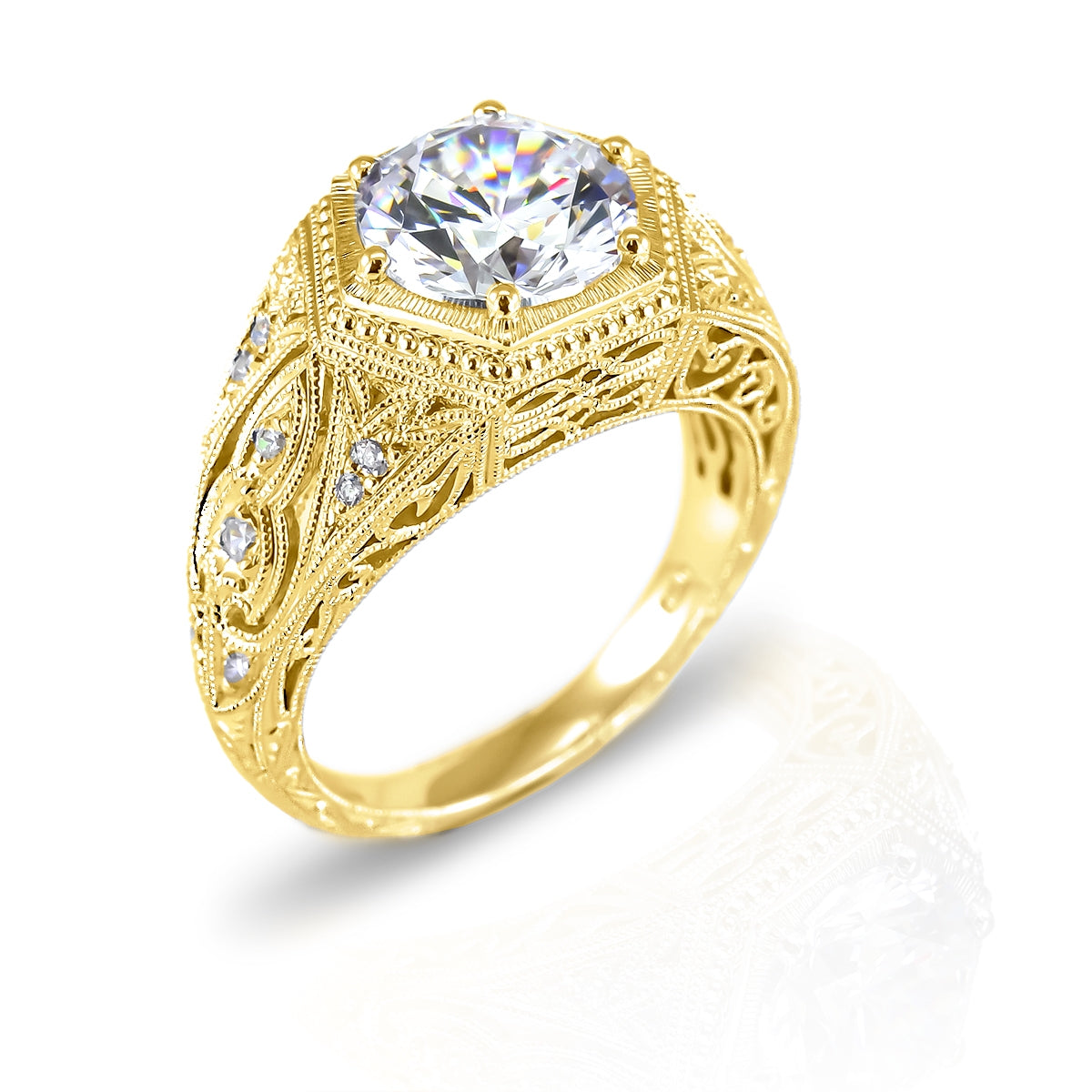 Vintage Inspired Diamond Engagement Ring by Jolie Designs