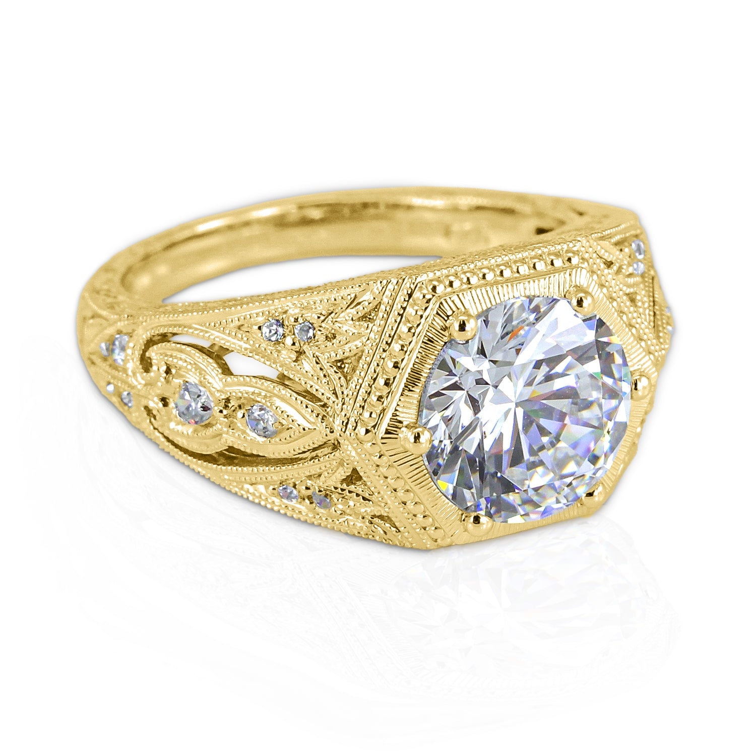 Vintage Inspired Diamond Engagement Ring by Jolie Designs